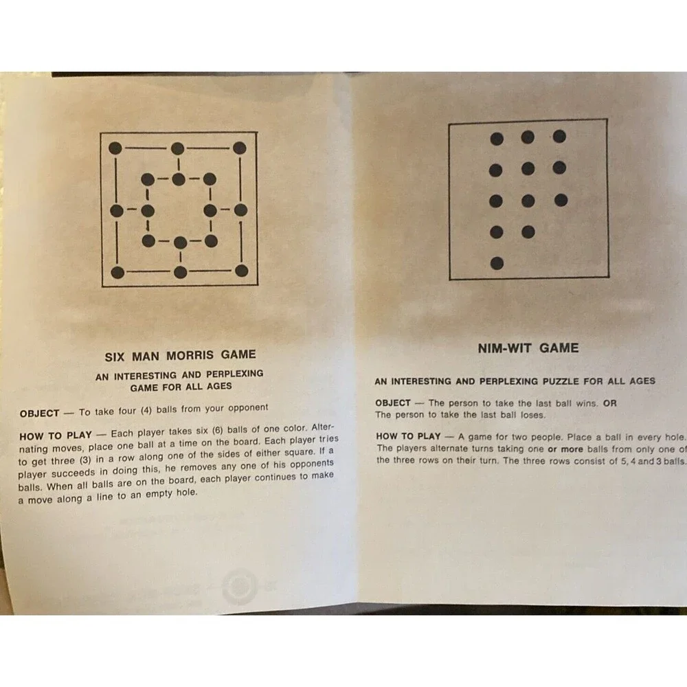 Vintage Thinker Series Puzzles and Games Skor-Mor Walnut Hardwood Chrome Pieces
